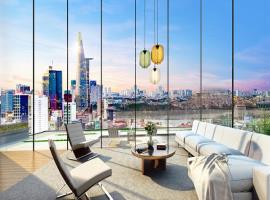 Không gian phòng khách căn hộ penthouse/duplex