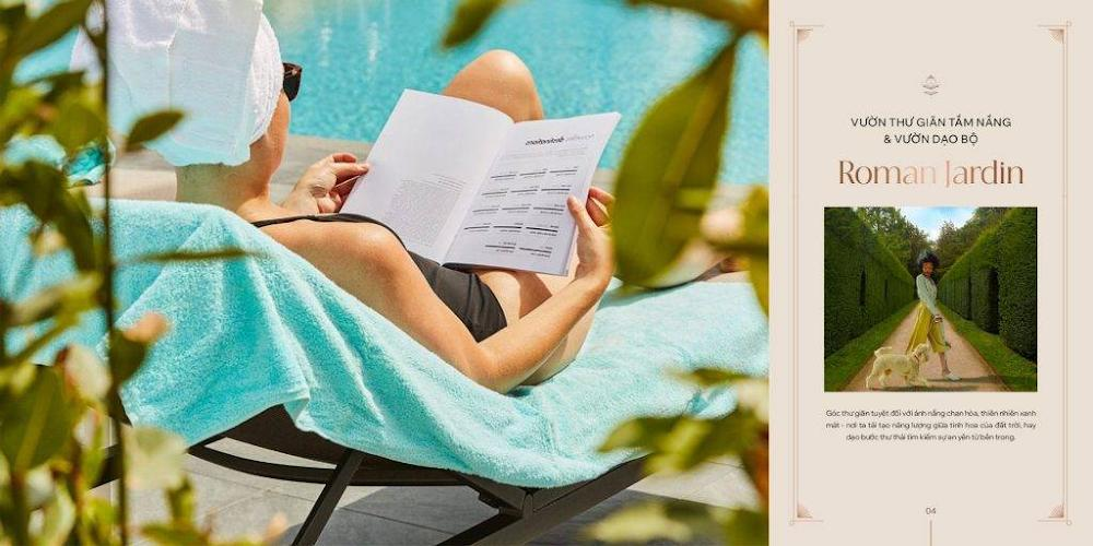 Khu vườn thư giãn tắm nắng và vườn dạo bộ