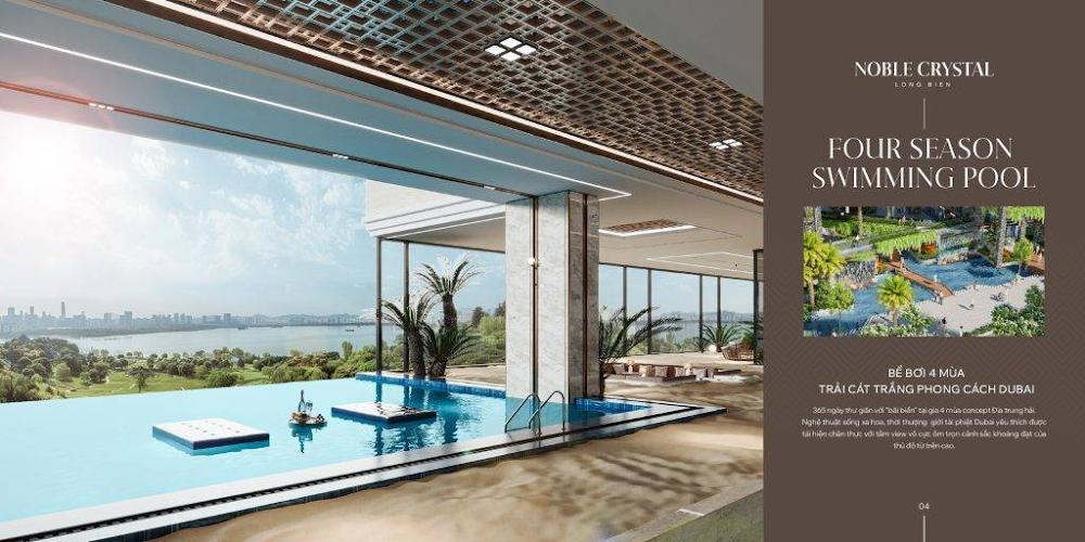 Bể bơi 4 mùa trải cát trắng