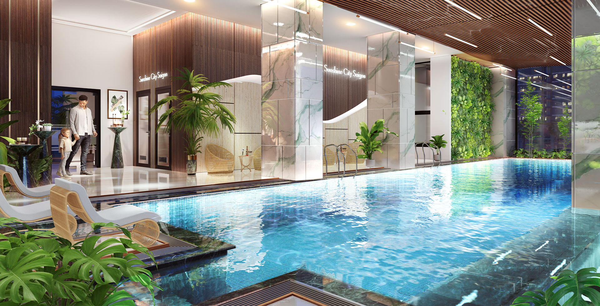Bể bơi trong nhà tiêu chuẩn resort