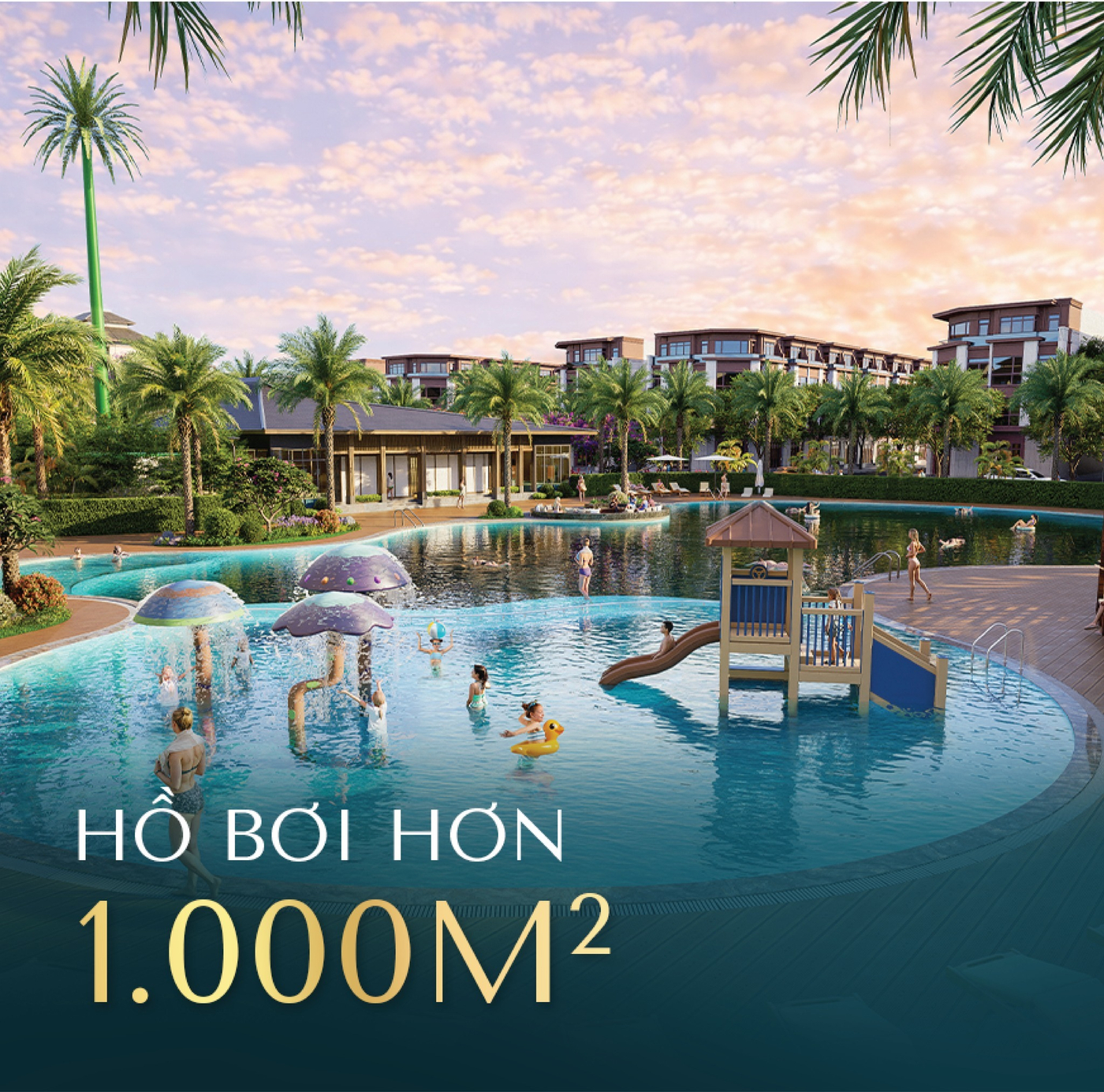 Hồ bơi quy mô hơn 1.000m2