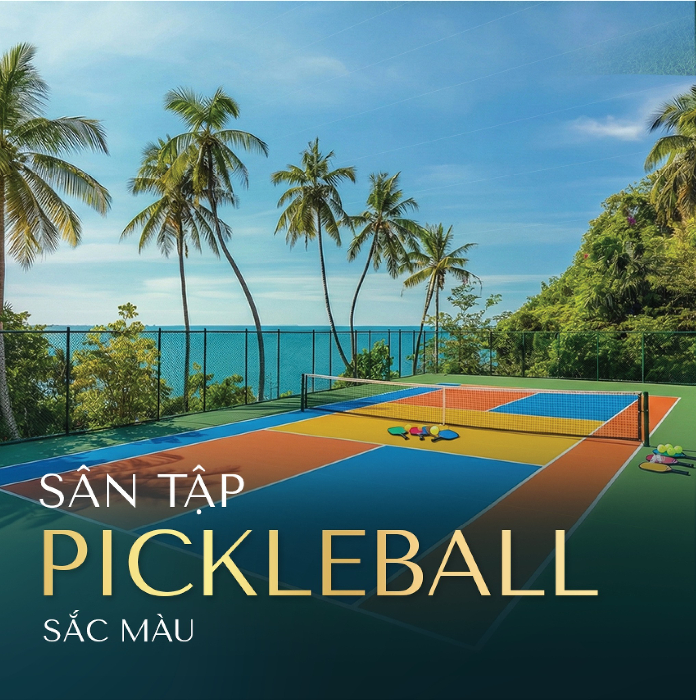 Sân tập pickleball sắc màu